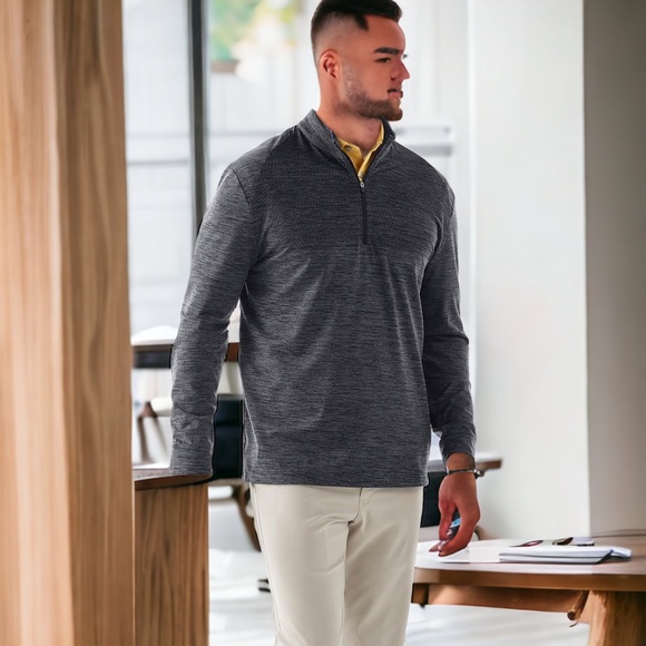 Jack Nicklaus Men's Quarter-Zip Pullover - Size M (New with Tags) - Heather Grey - Picture 2 of 4